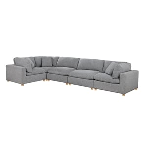 Best Quality Furniture SE05 Modular Ottoman in Rich Gray Boucle Fabric