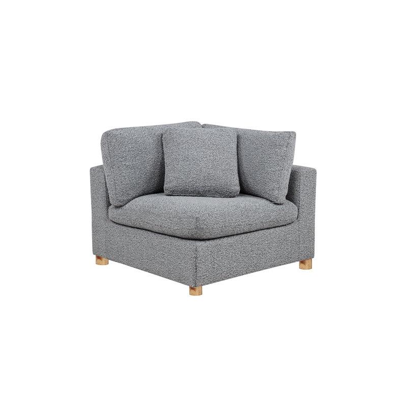 Best Quality Furniture SE05 Modular Ottoman in Rich Gray Boucle Fabric