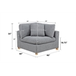 Best Quality Furniture SE05 Modular Ottoman in Rich Gray Boucle Fabric