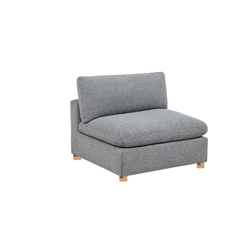 Best Quality Furniture SE05 Modular Ottoman in Rich Gray Boucle Fabric