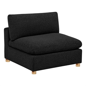 Best Quality Furniture SE06 Modular Armless Piece in Black Boucle Fabric