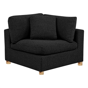 Best Quality Furniture SE06 Modular Corner Piece in Black Boucle Fabric