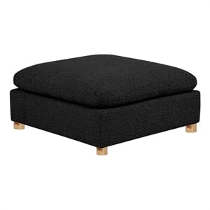 Best Quality Furniture SE06 Modular Ottoman in Black Boucle Fabric