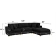 Best Quality Furniture SE06 Modular Ottoman in Black Boucle Fabric