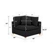 Best Quality Furniture SE06 Modular Ottoman in Black Boucle Fabric