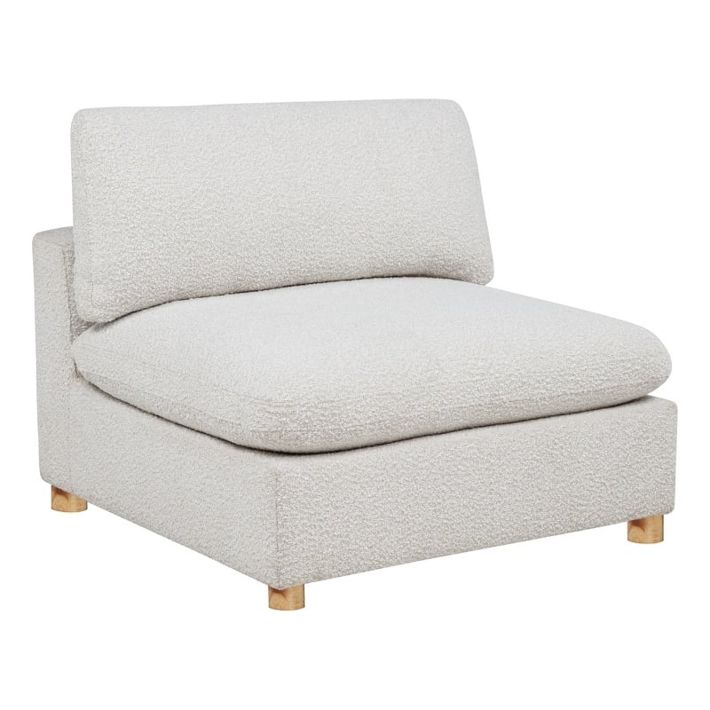 Best Quality Furniture SE07 Modular Armless Piece in Cream Boucle Fabric