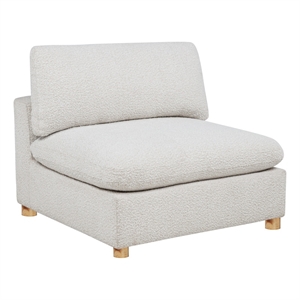 Best Quality Furniture SE07 Modular Armless Piece in Cream Boucle Fabric