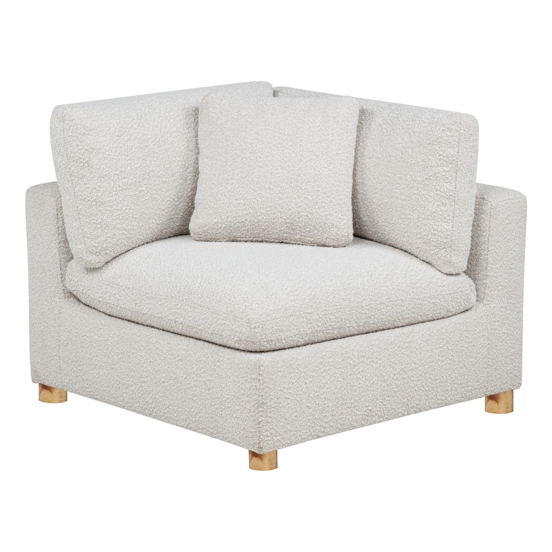 Best Quality Furniture SE07 Modular Corner Piece in Cream Boucle Fabric