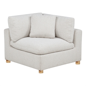Best Quality Furniture SE07 Modular Corner Piece in Cream Boucle Fabric
