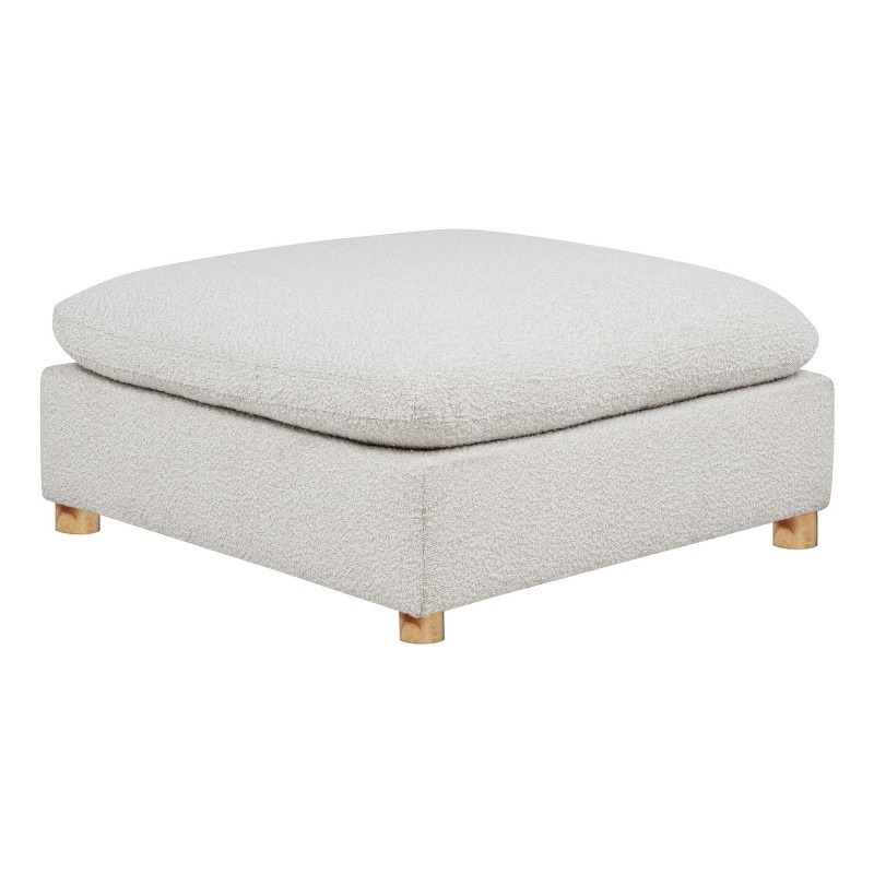 Best Quality Furniture SE07 Modular Ottoman in Cream Boucle Fabric