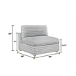 Best Quality Furniture Modular 4 Piece Sectional in Light Gray Velvet Corduroy