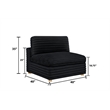 Best Quality Furniture Modular 4 Piece Sectional in Black Velvet Corduroy