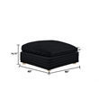 Best Quality Furniture Modular 4 Piece Sectional in Black Velvet Corduroy