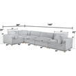Best Quality Furniture Modular 5 Piece Sectional in Light Gray Velvet Corduroy