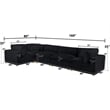 Best Quality Furniture Modular 5 Piece Sectional in Black Velvet Corduroy