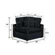 Best Quality Furniture Modular 5 Piece Sectional in Black Velvet Corduroy