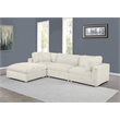 Best Quality Furniture Modular 4 Piece Sectional in Beige Velvet Corduroy