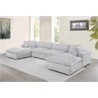 Best Quality Furniture Modular 6 Piece Sectional in Light Gray Velvet Corduroy