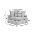 Best Quality Furniture Modular 6 Piece Sectional in Light Gray Velvet Corduroy