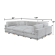 Best Quality Furniture Modular 6 Piece Sectional in Light Gray Velvet Corduroy