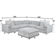 Best Quality Furniture Modular 6 Piece Sectional in Light Gray Velvet Corduroy