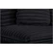 Best Quality Furniture Modular 6 Piece Sectional in Black Velvet Corduroy