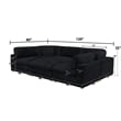 Best Quality Furniture Modular 6 Piece Sectional in Black Velvet Corduroy