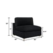Best Quality Furniture Modular 6 Piece Sectional in Black Velvet Corduroy