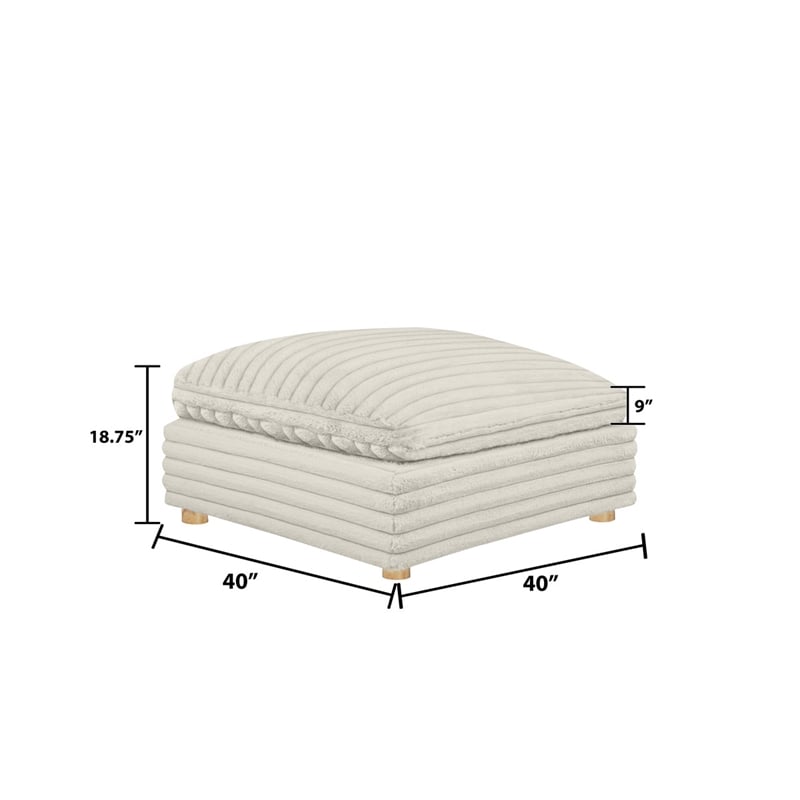 Best Quality Furniture Modular 6 Piece Sectional in Beige Velvet Corduroy