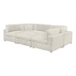 Best Quality Furniture Modular 6 Piece Sectional in Beige Velvet Corduroy