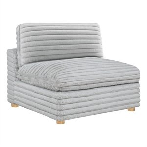 Best Quality Furniture SE08 Modular Armless Piece in Light Gray Velvet Corduroy