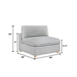 Best Quality Furniture SE08 Modular Ottoman Piece in Light Gray Velvet Corduroy