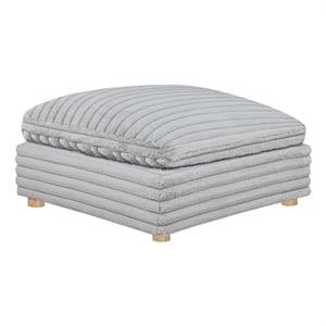 Best Quality Furniture SE08 Modular Ottoman Piece in Light Gray Velvet Corduroy