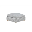 Best Quality Furniture SE08 Modular Ottoman Piece in Light Gray Velvet Corduroy