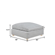 Best Quality Furniture SE08 Modular Ottoman Piece in Light Gray Velvet Corduroy