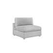 Best Quality Furniture SE08 Modular Ottoman Piece in Light Gray Velvet Corduroy