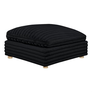 Best Quality Furniture SE09 Modular Ottoman Piece in Black Velvet Corduroy