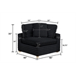 Best Quality Furniture SE09 Modular Ottoman Piece in Black Velvet Corduroy