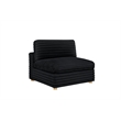 Best Quality Furniture SE09 Modular Ottoman Piece in Black Velvet Corduroy