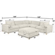 Best Quality Furniture Modular 6 Piece Sectional in Beige Velvet Corduroy