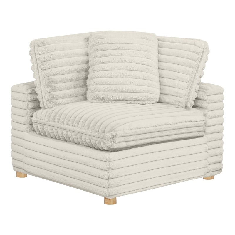 Best Quality Furniture SE10 Modular Corner Piece in Beige Velvet Corduroy