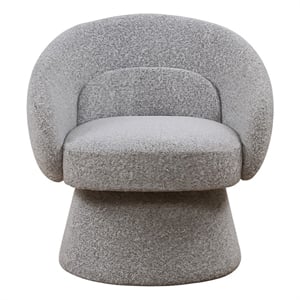 Best Quality Furniture Boucle Fabric Accent Chair with 360 Swivel in Rich Gray