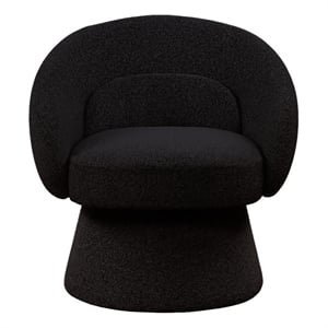 Best Quality Furniture Boucle Fabric Accent Chair with 360 Swivel in Black