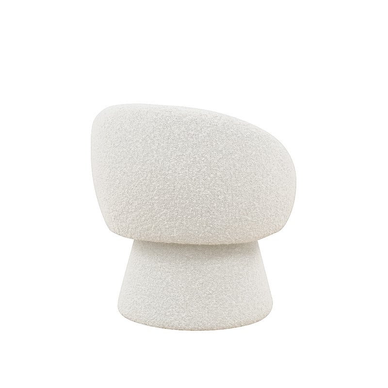 Best Quality Furniture Boucle Fabric Accent Chair with 360 Swivel in Cream