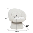 Best Quality Furniture Boucle Fabric Accent Chair with 360 Swivel in Cream