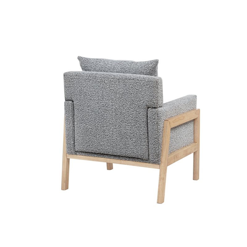 Best Quality Furniture Boucle Fabric Accent Lounge Chair in Rich Gray