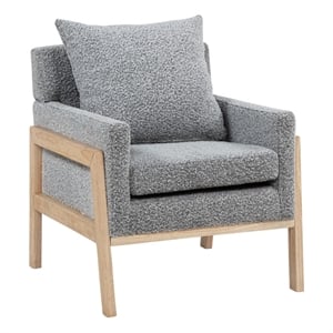 Best Quality Furniture Boucle Fabric Accent Lounge Chair in Rich Gray