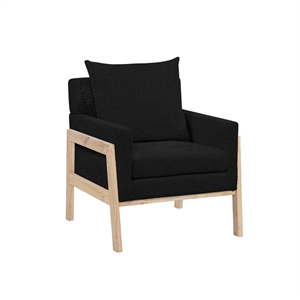 Best Quality Furniture Boucle Fabric Accent Lounge Chair in Black
