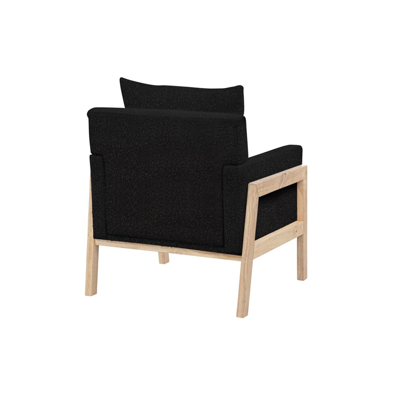Best Quality Furniture Boucle Fabric Accent Lounge Chair in Black