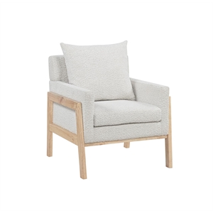 Best Quality Furniture Boucle Fabric Accent Lounge Chair in Cream